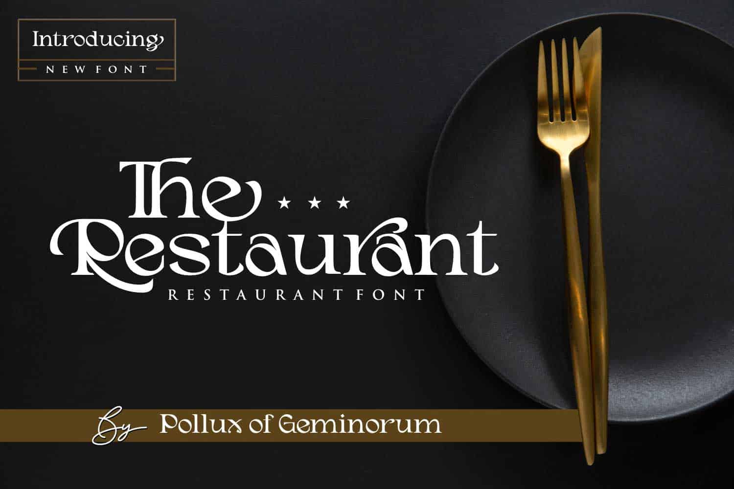 Restaurant Font The Restaurant cover black plate knive fork