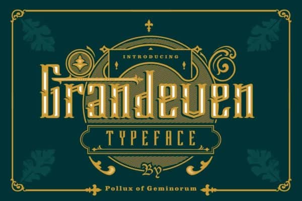 Grandeven Victorian Vintage Display Font Preview for Branding and Logo Design