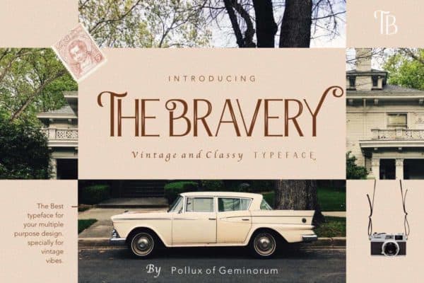 The Bravery Vintage Classy Serif Font Preview for Wedding Invitation and Branding