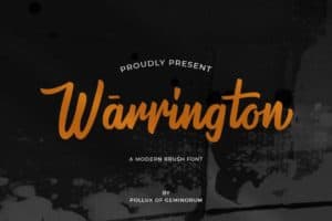 Warrington Modern Brush Font Logo and Coffee Shop Signage
