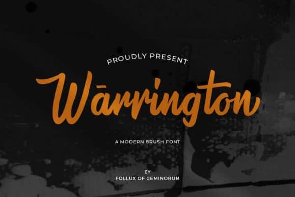 Warrington Modern Brush Font Logo and Coffee Shop Signage
