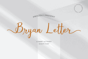 Bryan Letter Elegant Script Font Preview for Cosmetic Logo and Branding