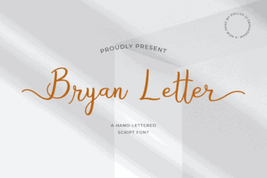 Bryan Letter Elegant Script Font Preview for Cosmetic Logo and Branding