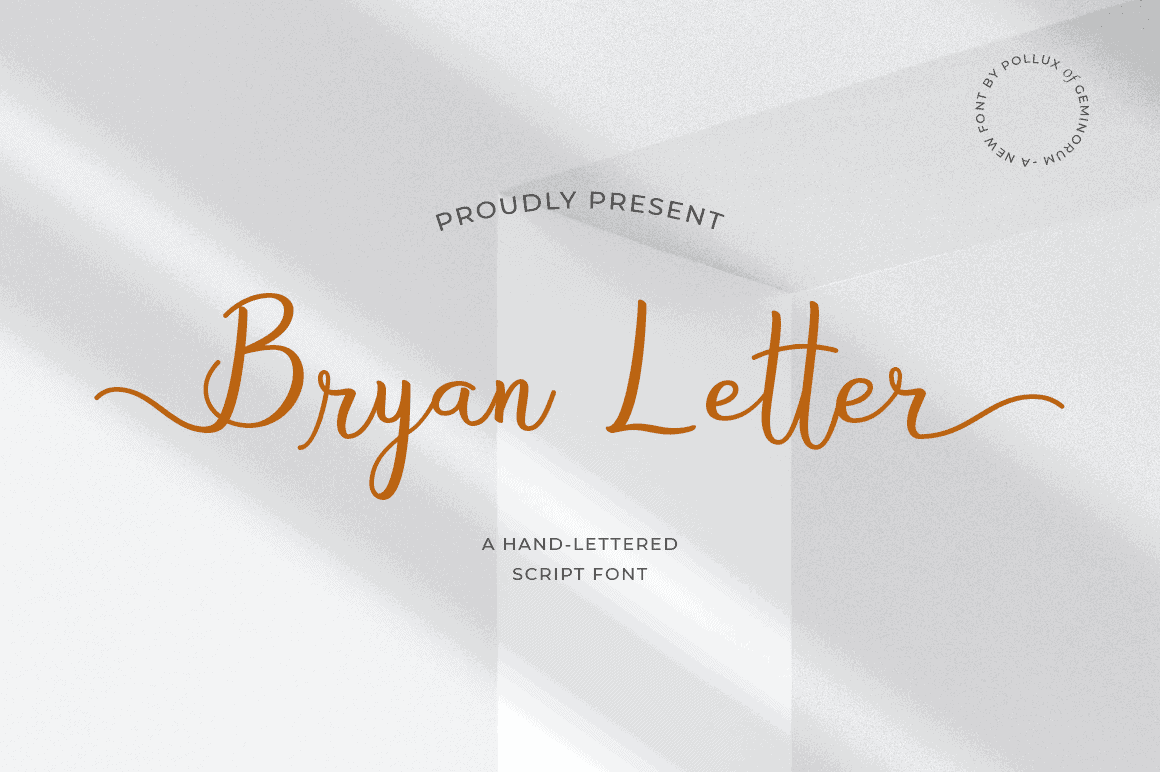 Bryan Letter Elegant Script Font Preview for Cosmetic Logo and Branding