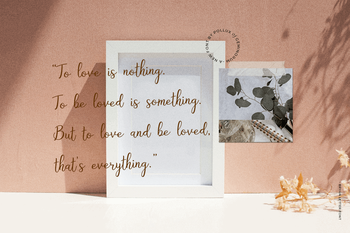 Bryan Letter Elegant Script Font Preview for Cosmetic Logo and Branding