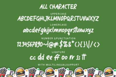 Klefont Mooncrat tasty display font for food packaging and menu design
