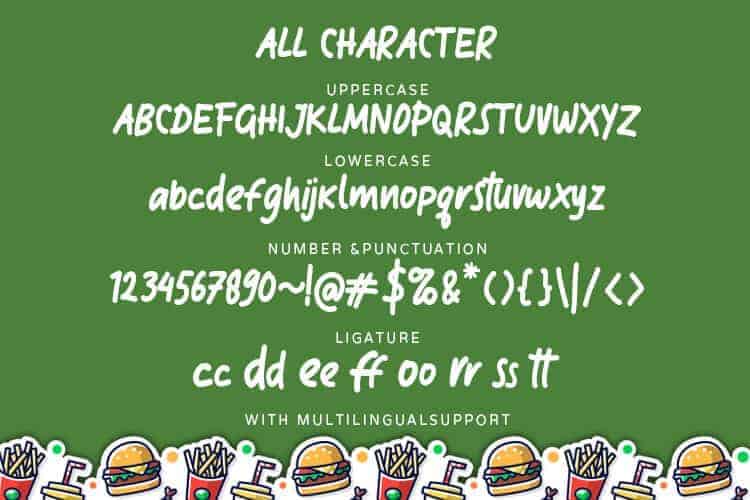 Klefont Mooncrat tasty display font for food packaging and menu design
