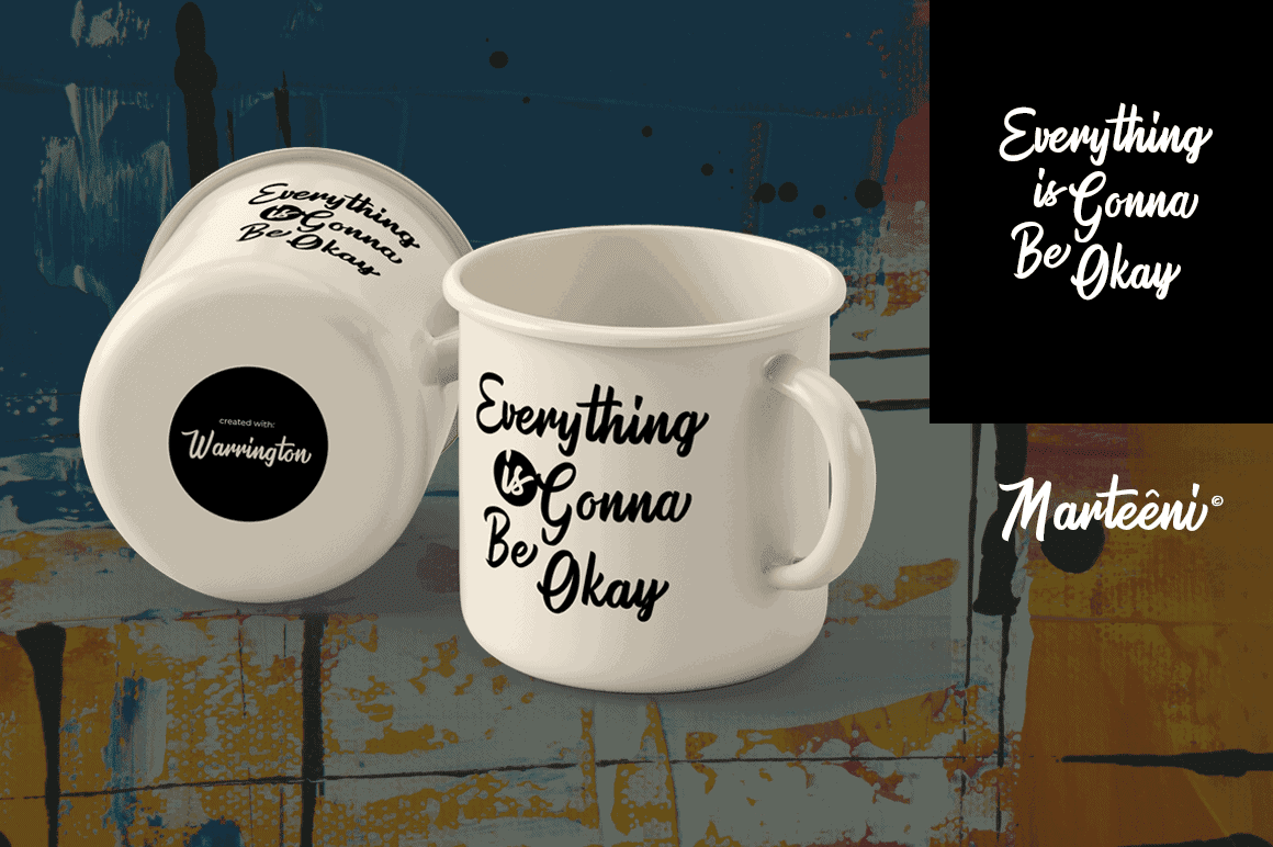Warrington Modern Brush Font Logo and Coffee Shop Signage