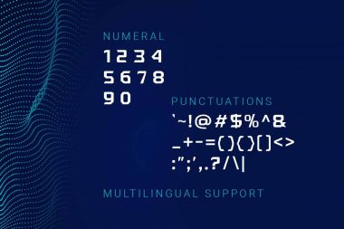 Breximova - futuristic font characters