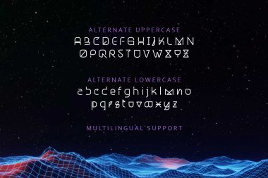 Qraydom - Futuristic Font characters