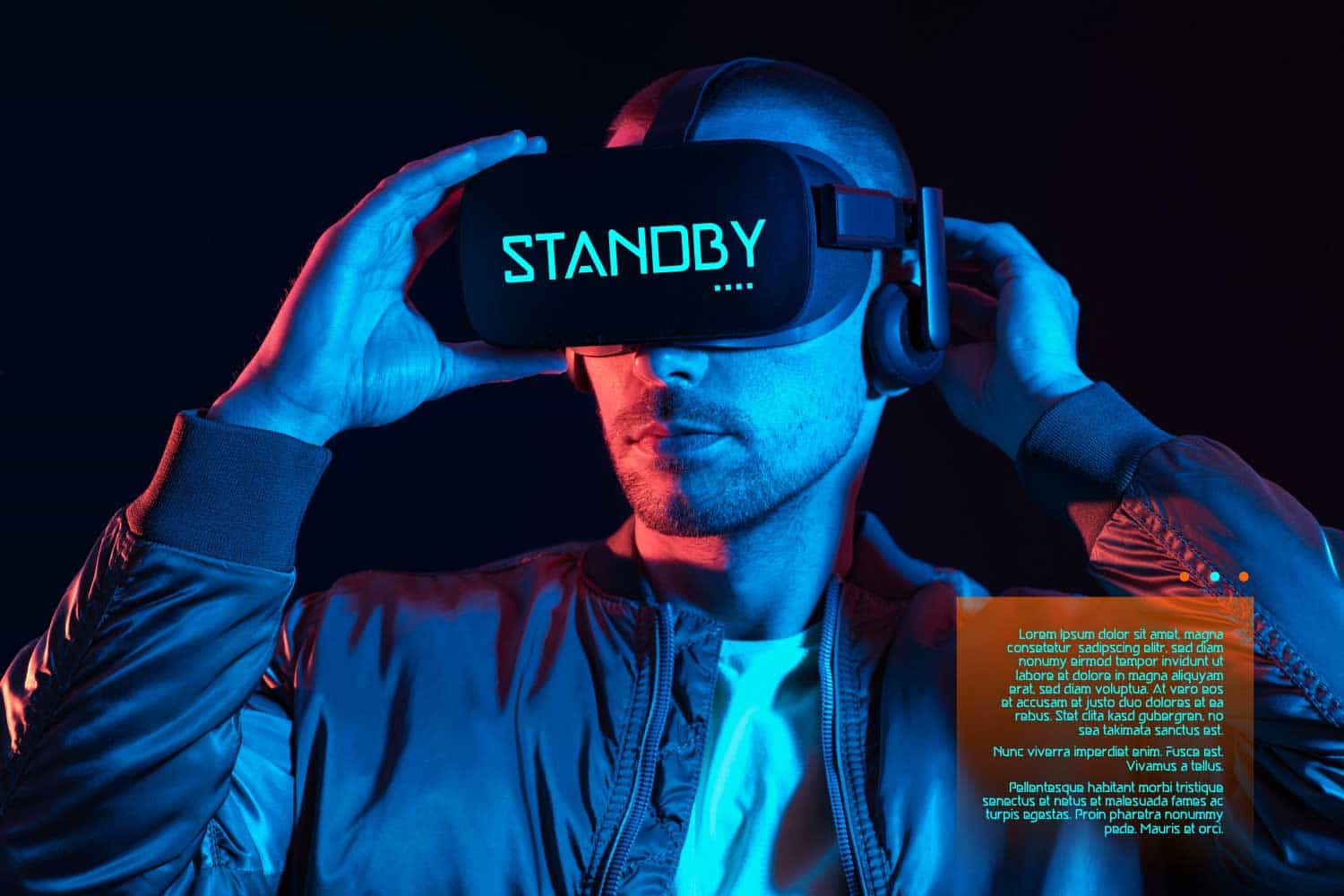 futuristic font pentavalent banner virtual reality