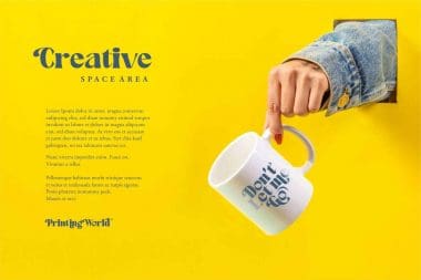 bold font megalot hand mug