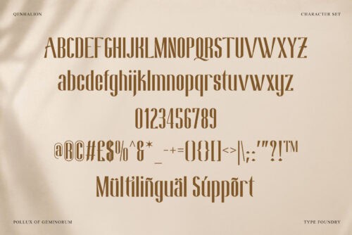 Qenhalion Classic Condensed Luxury Font Preview for Perfume Branding