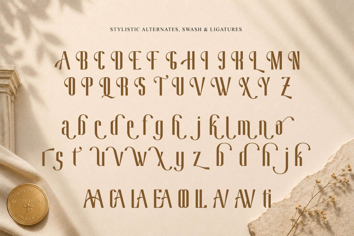 Qenhalion Classic Condensed Luxury Font Preview for Perfume Branding