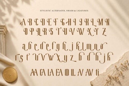 Qenhalion Classic Condensed Luxury Font Preview for Perfume Branding